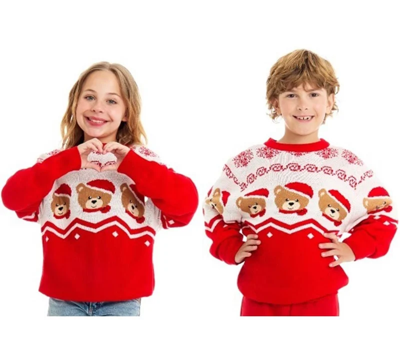 Jersey de Navidad Ositos rojo y blanco para niños 7-9A