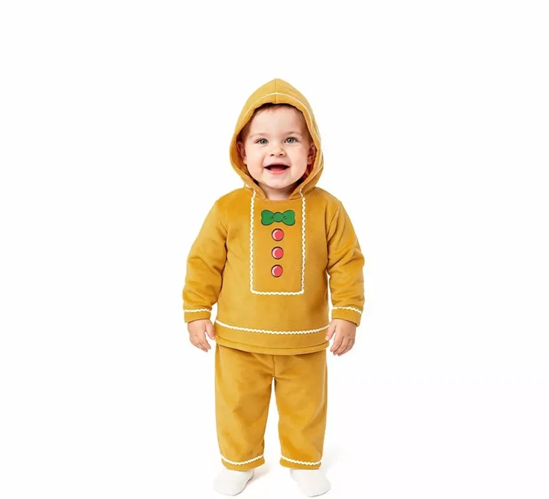 Disfraz de Galletita de Jengibre con Capucha para bebé 6-12M