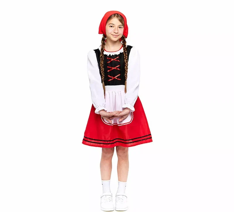 Disfraz de Pastorcilla Aldeana roja para niña 7-9A