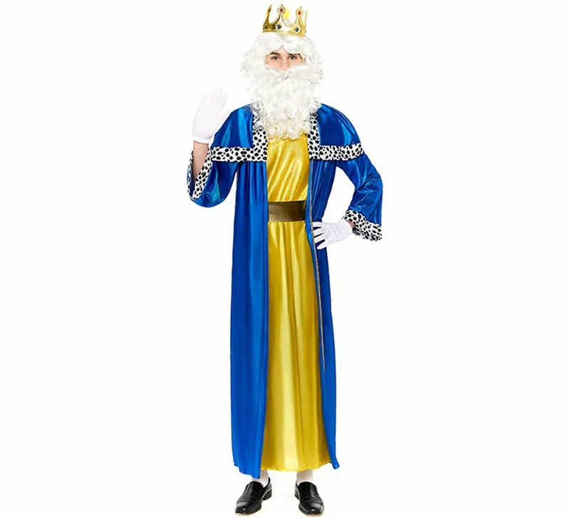 Disfraz de Rey Mago azul para hombre XL