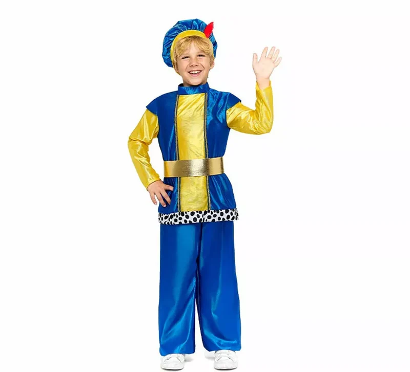 Disfraz de Paje Real azul para niño 5-6A