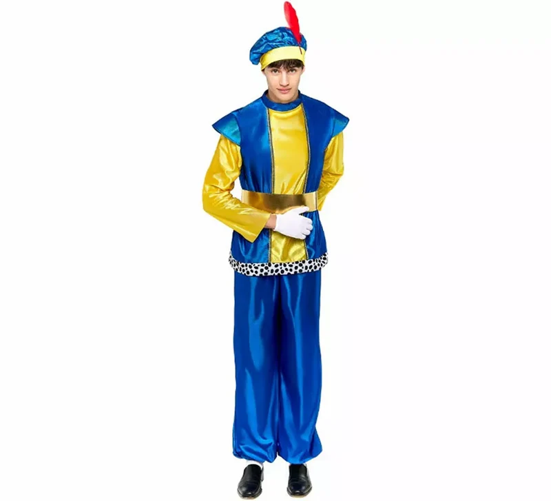 Disfraz de Paje Real azul para hombre M