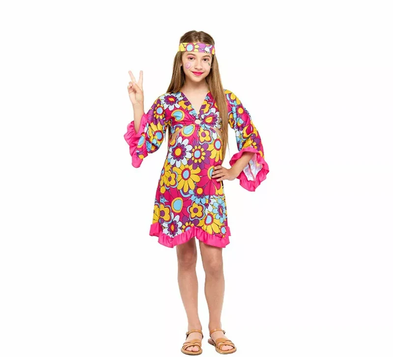Disfraz de Hippie Margaritas para niña 7-9A