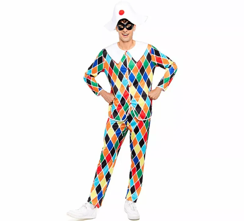 Disfraz de Arlequín multicolor para hombre L