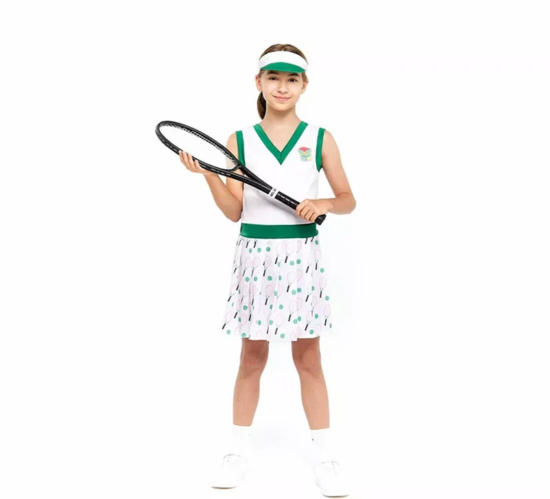 Disfraz de Tenista Retro para niña 5-6A