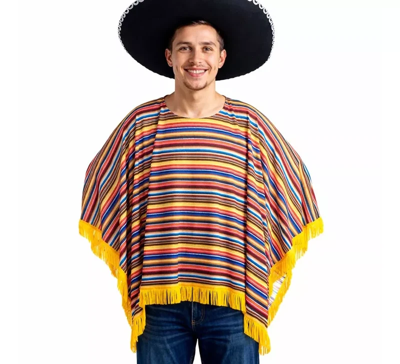 Disfraz o Poncho Mexicano para adultos M