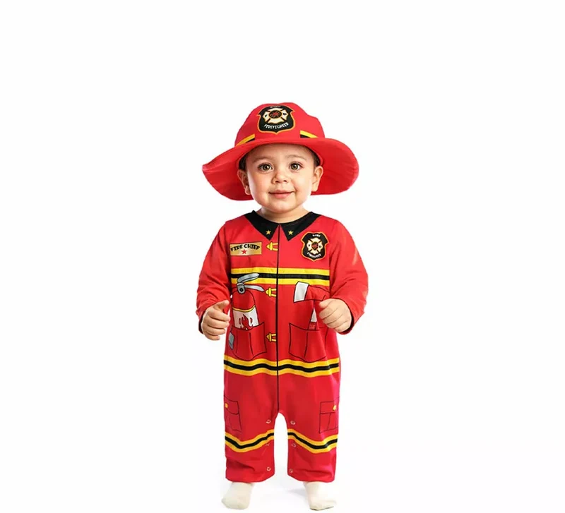 Disfraz de Bombero con Gorro para bebé 6-12M