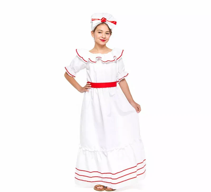 Disfraz de Cubana blanco para niña 3-4A