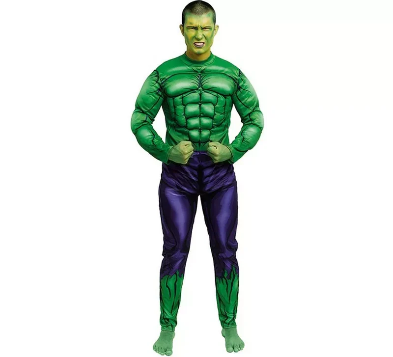 Disfraz de Héroe Gigante verde Musculoso para hombre XL