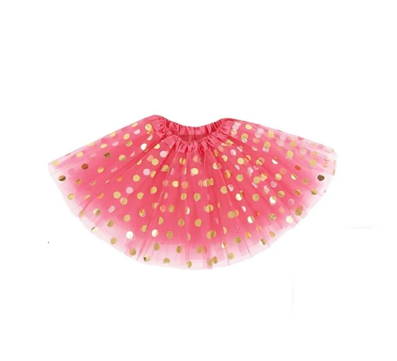 Tutú con Topos Dorados de 40 cm en varios colores Rosa