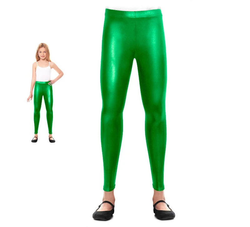 Leggins Metalizado verde para niña 7-9A