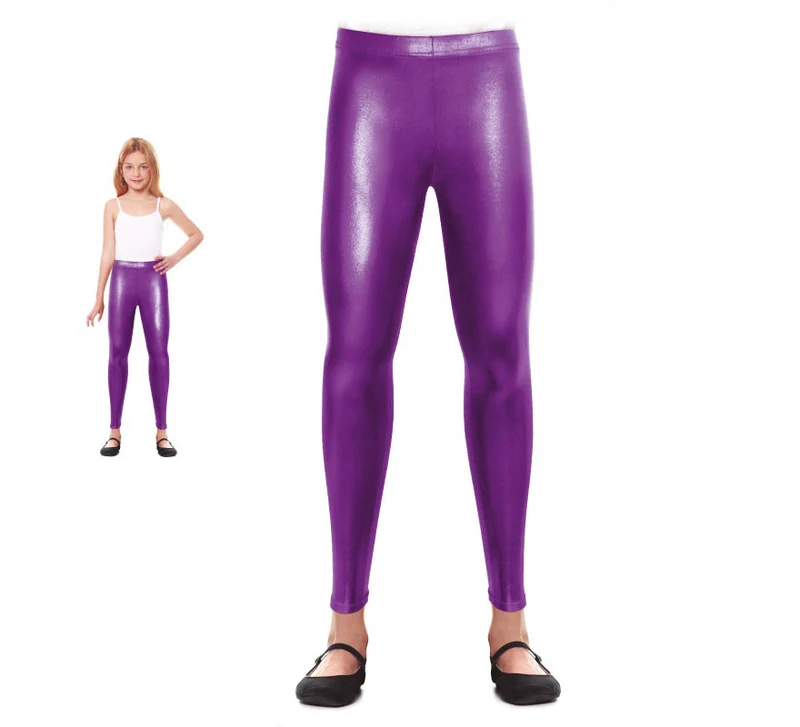 Leggins Metalizado lila para niña 2-4A