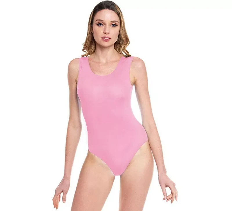 Body o Maillot con tirante ancho rosa para mujer L