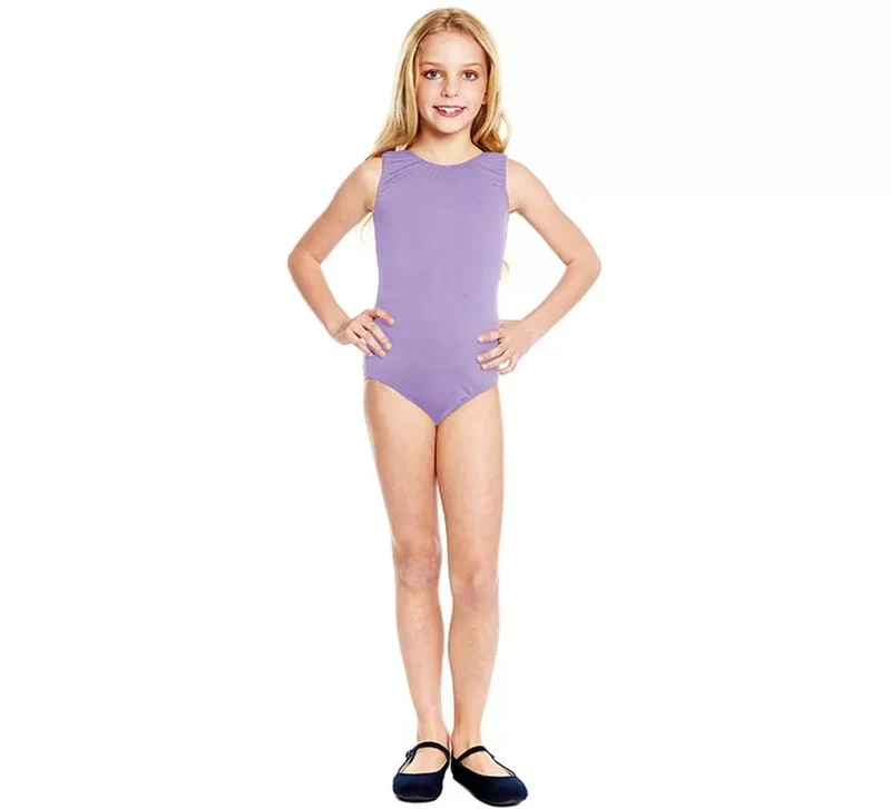 Body o Maillot con tirante ancho lila para niña 4A