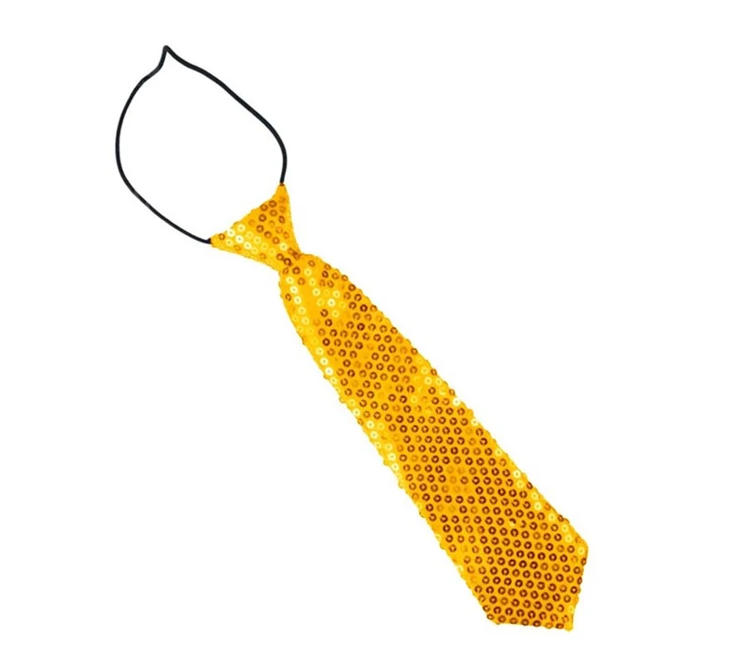 Corbata con lentejuelas infantil de 30 cm en varios colores Naranja Flúor