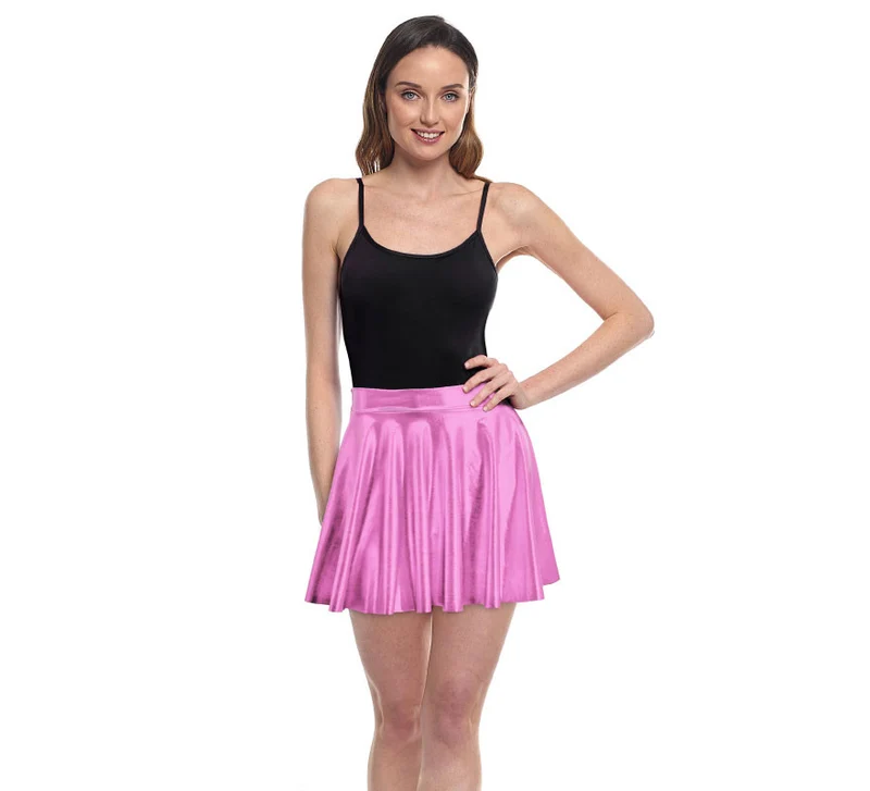 Falda de Vuelo rosa metal para mujer M