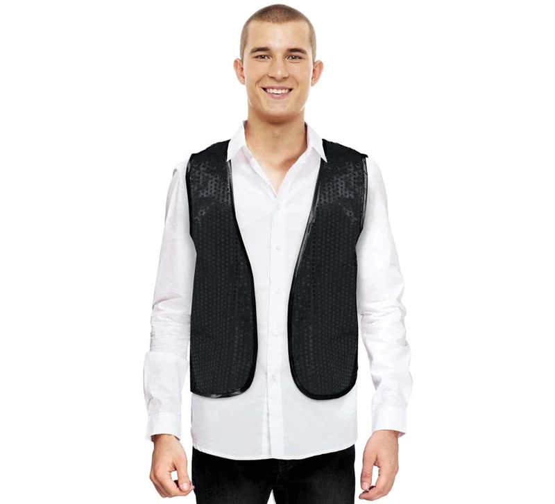 Chaleco de Lentejuelas negro para adultos L/XL
