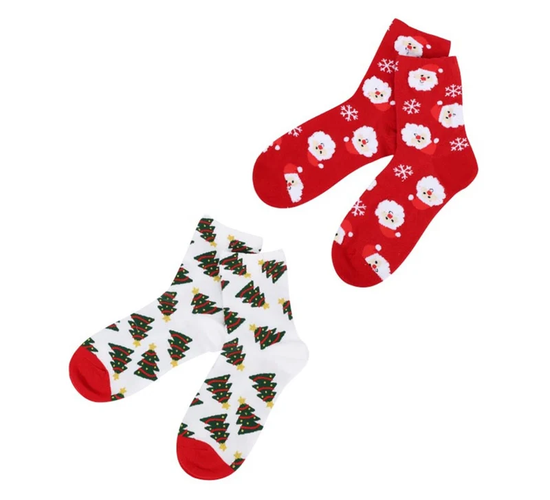 Calcetines Navideños Árbol y Papá Noel en modelos surtidos adulto 36-40