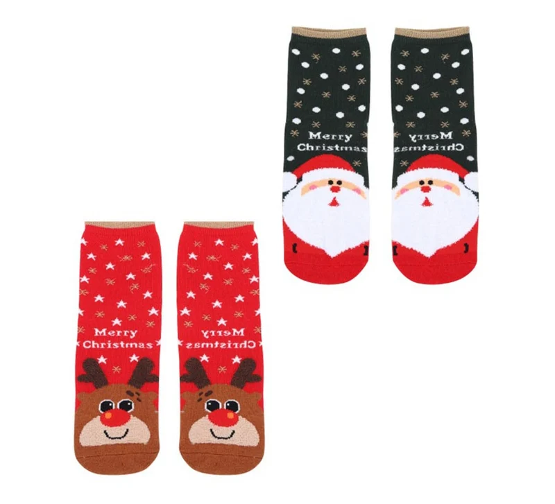 Calcetines Navideños Reno y Papá Noel Talla 28-35 en modelos surtidos infantil T.Única