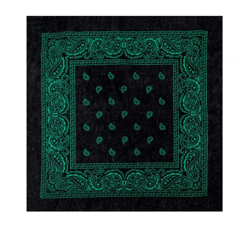 Bandana o Pañuelo Paisley Off de 54x54 cm en varios colores Verde