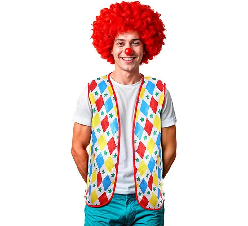 Chaleco de Payaso rombos y estrellas adulto Universal Adulto