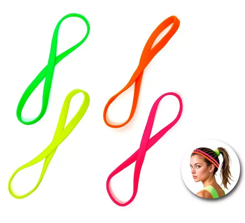 Cinta para el cabello neón de los años 80 en colores surtidos Universal Adulto