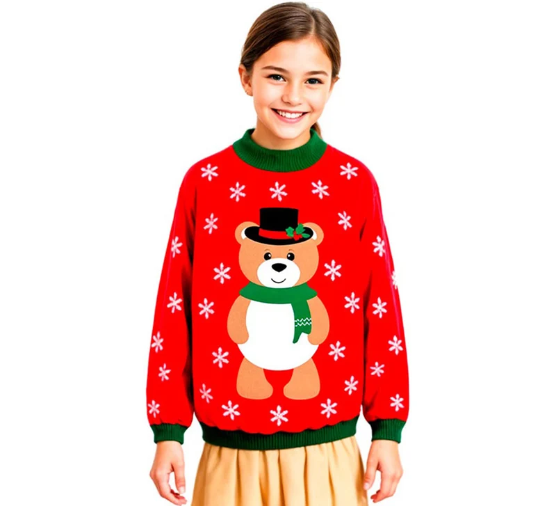Jersey Navideño Osito para niños 3-4A
