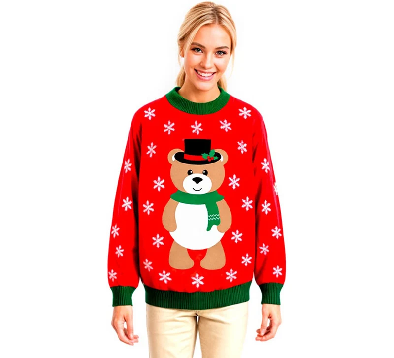Jersey Navideño Osito para adulto XL