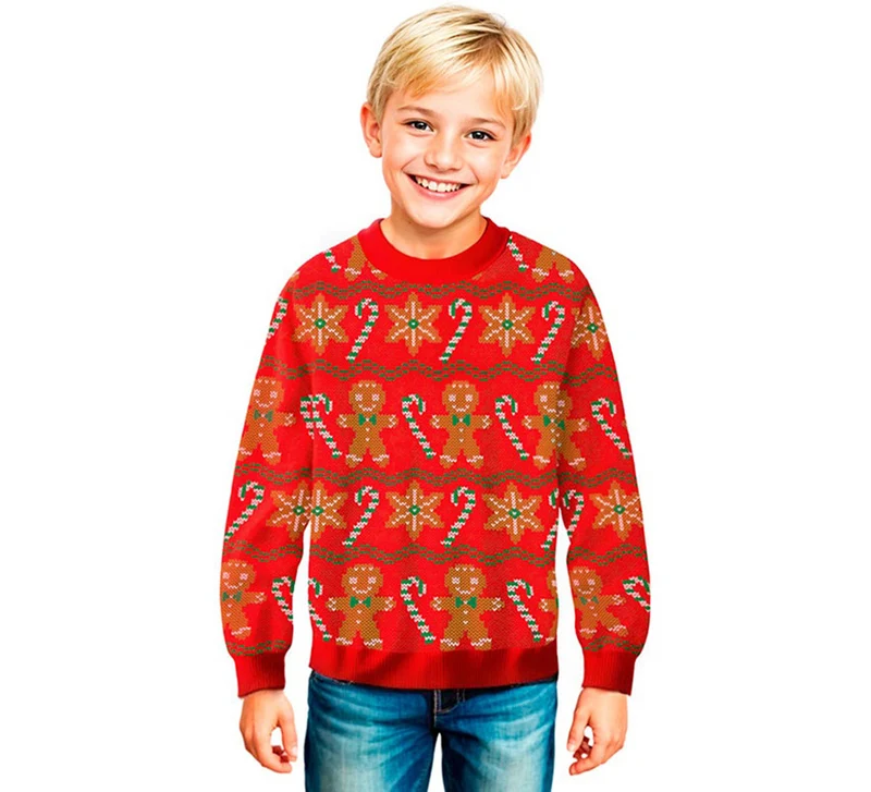 Jersey Navideño Galletas de Jengibre para niños 10-12A
