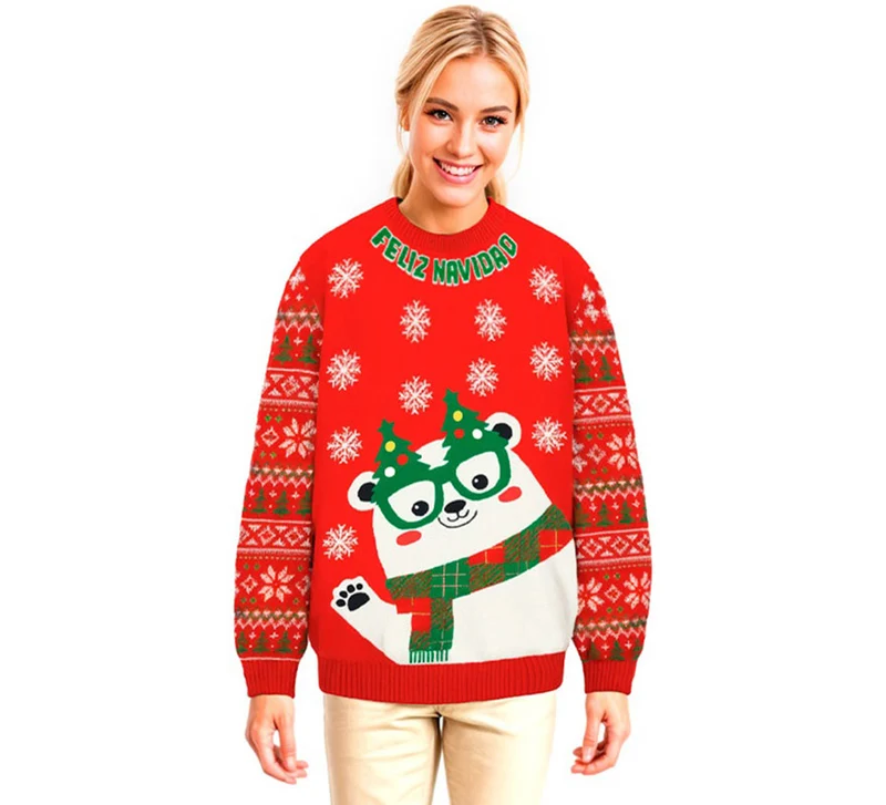 Jersey Navideño Osito Polar para adulto M