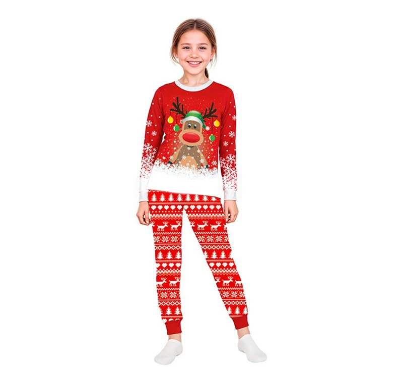 Pijama Navideño de Reno para niños 10-12A