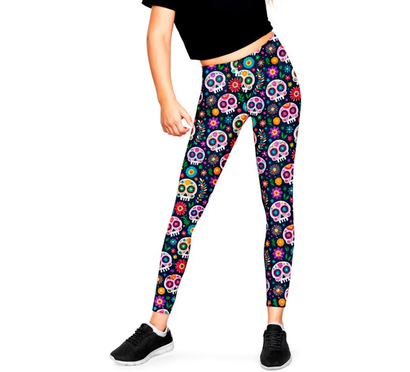 Leggins de Calaveras Catrina para niña 5-6A