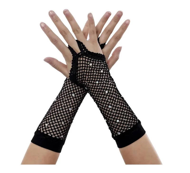 Guantes de Red Largos con Brillito sin dedos Universal Adulto