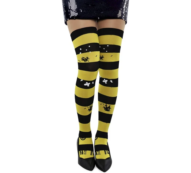 Medias a Rayas negro y amarillo Universal Adulto