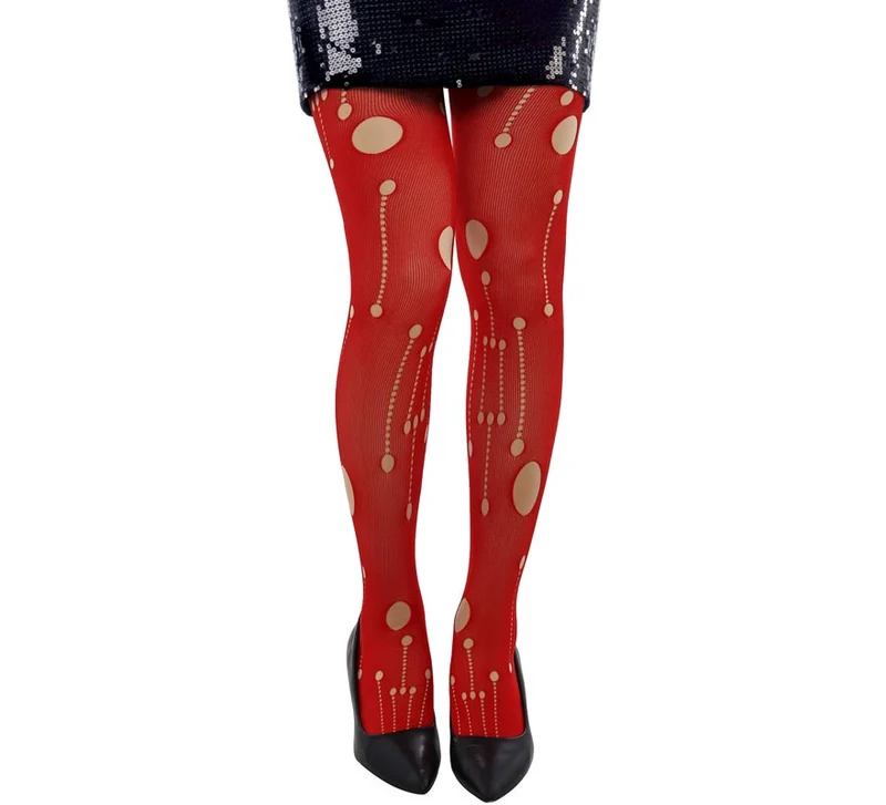 Pantys rojo con Agujeros Universal Adulto