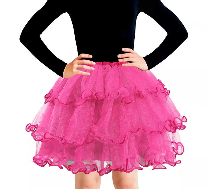 Tutú con Volantes de 30 cm para niña en varios colores Fucsia