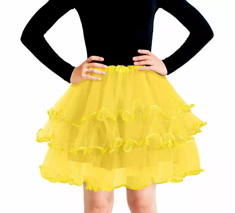 Tutú con Volantes de 30 cm para niña en varios colores Amarillo