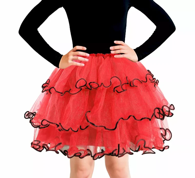 Tutú con Volantes de 30 cm para niña en varios colores Rojo