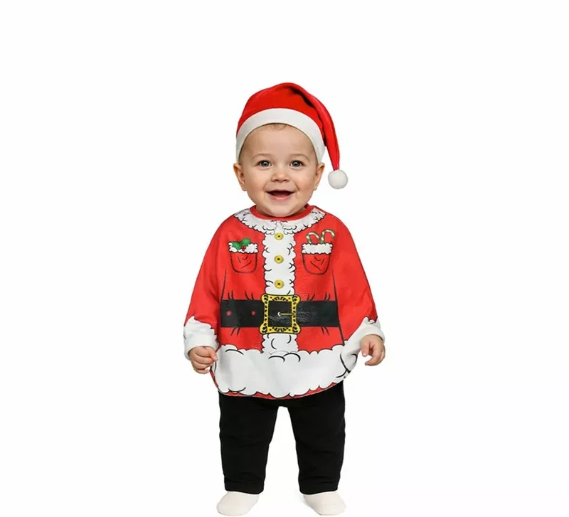 Disfraz o Poncho de Papá Noel para bebé 6-12M