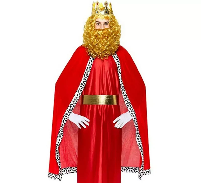 Kit Rey Mago rojo adulto: Capa y Corona M