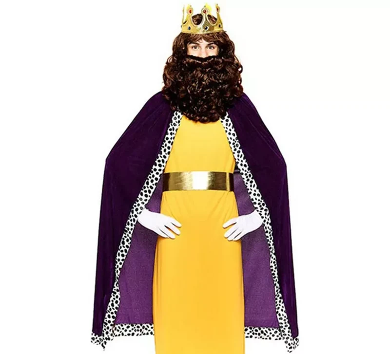 Kit Rey Mago morado adulto: Capa y Corona XL