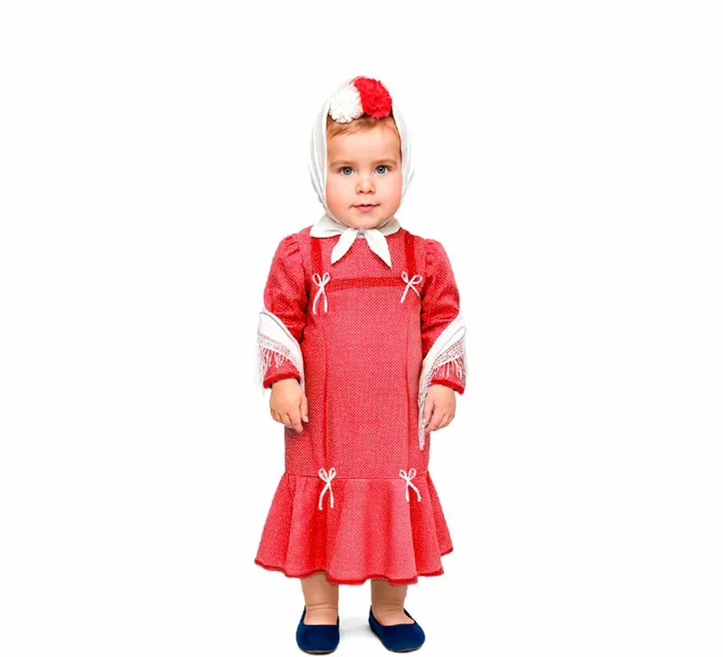 Disfraz de Chulapa Clásico rojo y blanco para bebé 12-18M
