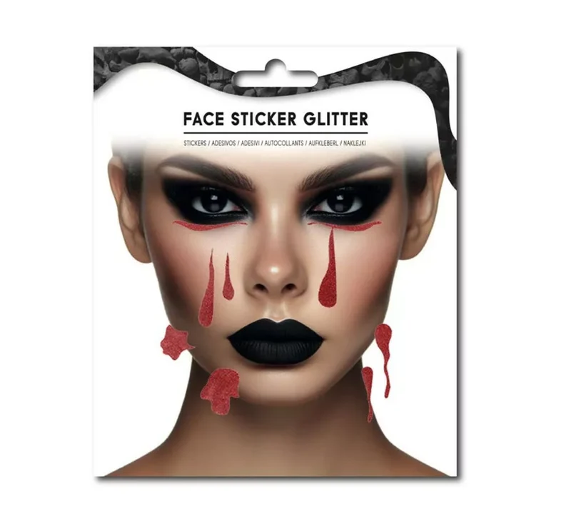 Sticker Facial de Sangre falsa halloween brillante Universal Adulto