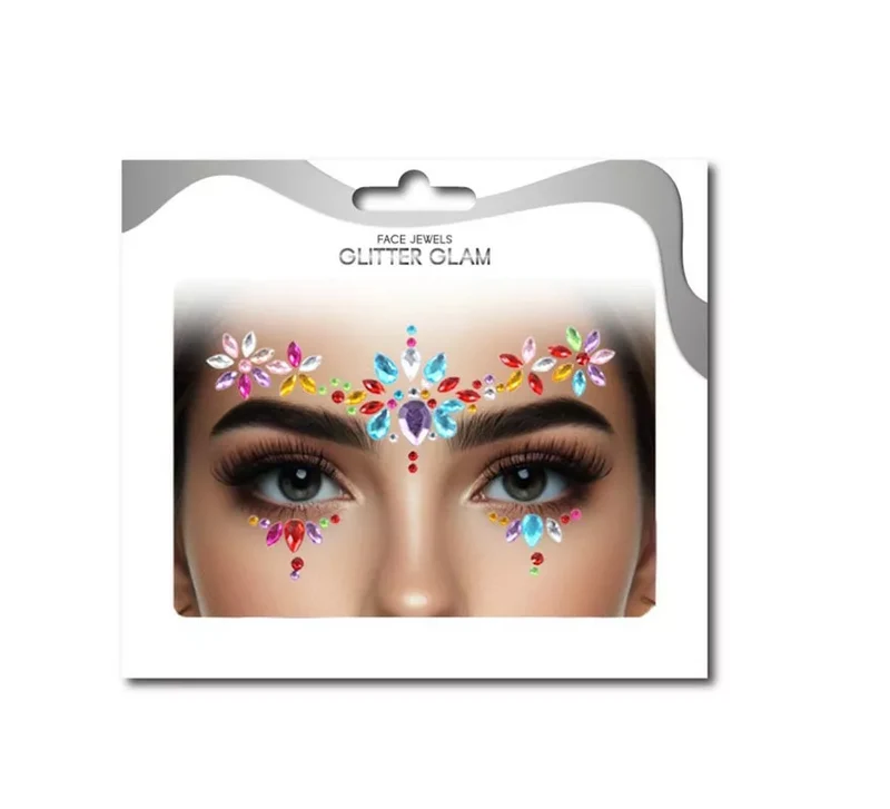 Gemas Faciales flores multicolor Universal Adulto