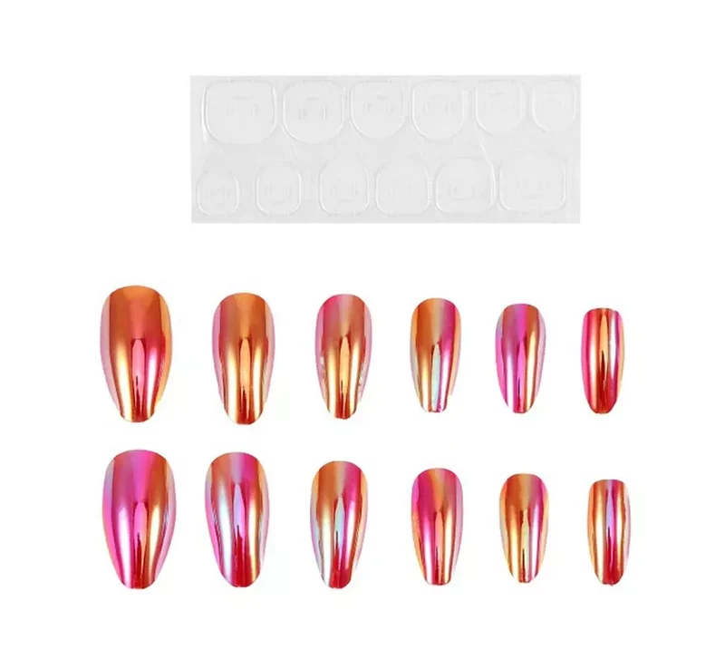 Pack de 13 Uñas Autoadhesivas Holo naranja Universal Adulto