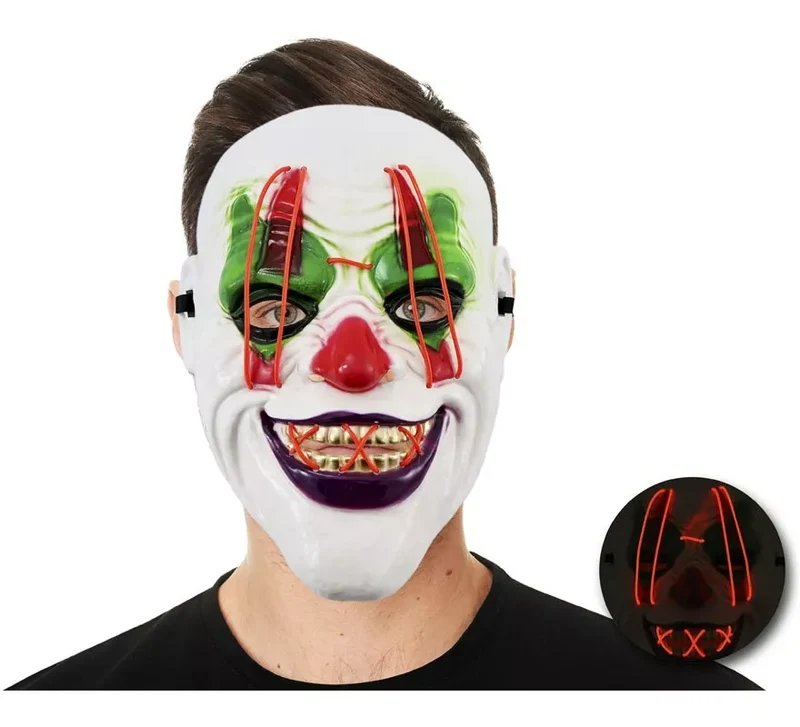 Máscara Payaso con Tubo de Luz Universal Adulto