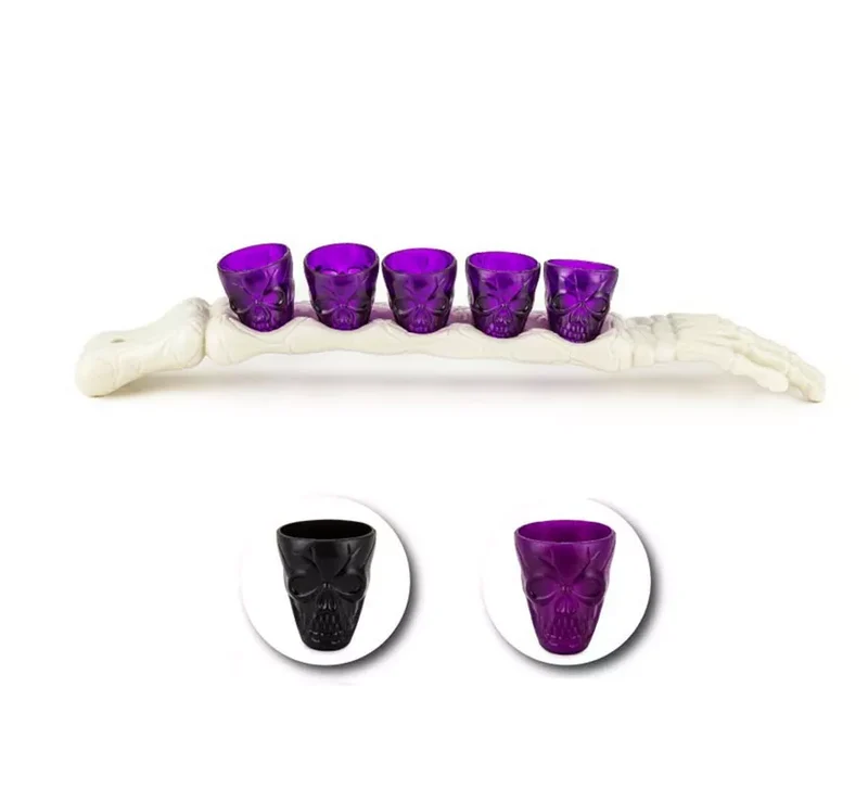 Brazo decorativo con 5 vasos Chupito en colores surtidos de 48x7,5 cm T.Única