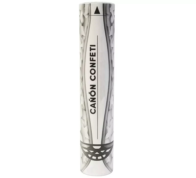 Cañón Kabuki de Confetti de Estrellas color Plata de 30 cm Sin talla