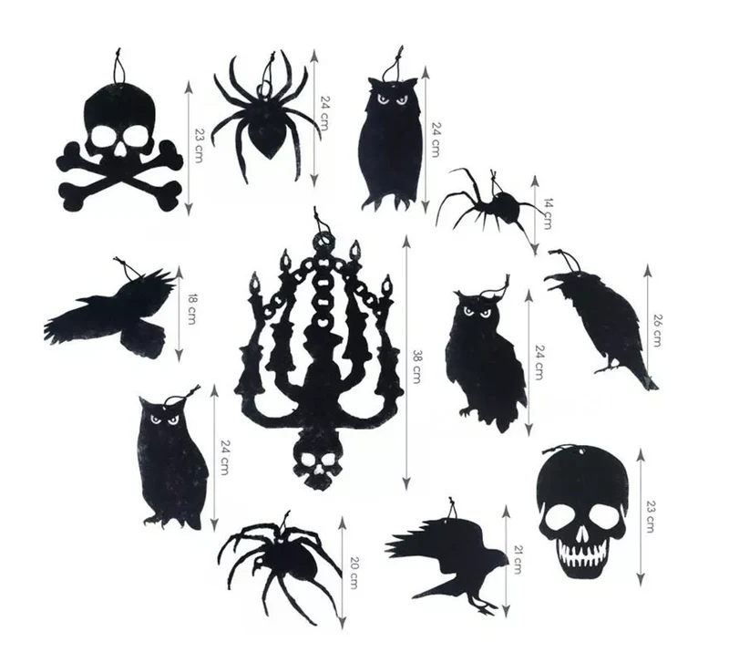 Pack de 12 Siluetas Halloween de decoración T.Única