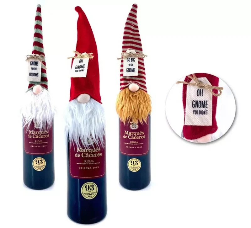 Funda de Duende de Navidad para Botella de 30 cm en modelos surtidos Sin talla
